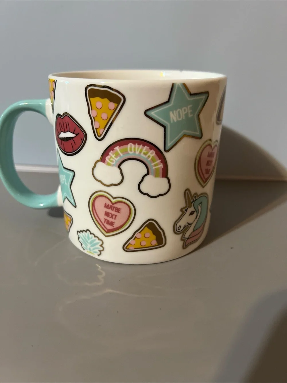 Cracker Barrel stoneware mug 17 oz Unicorn mood cup